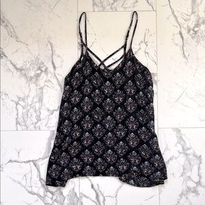 Mossimo Floral Strappy Black Top
